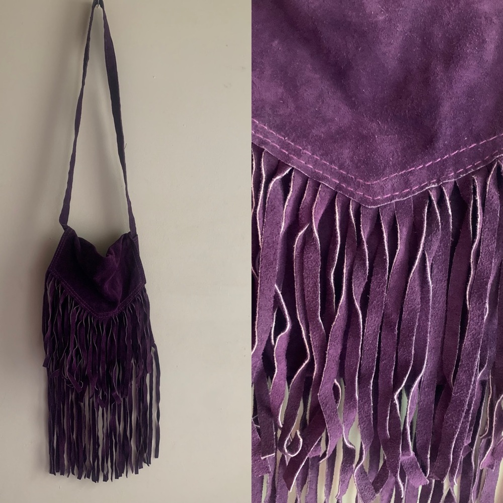 70’s Purple Suede Fringe Bag